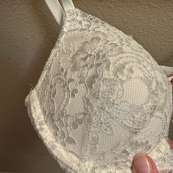 NEW! DREAM ANGELS VICTORIA'S SECRET Push Up Bra 32C Floral Lace White Bride NWT - Picture 14 of 17